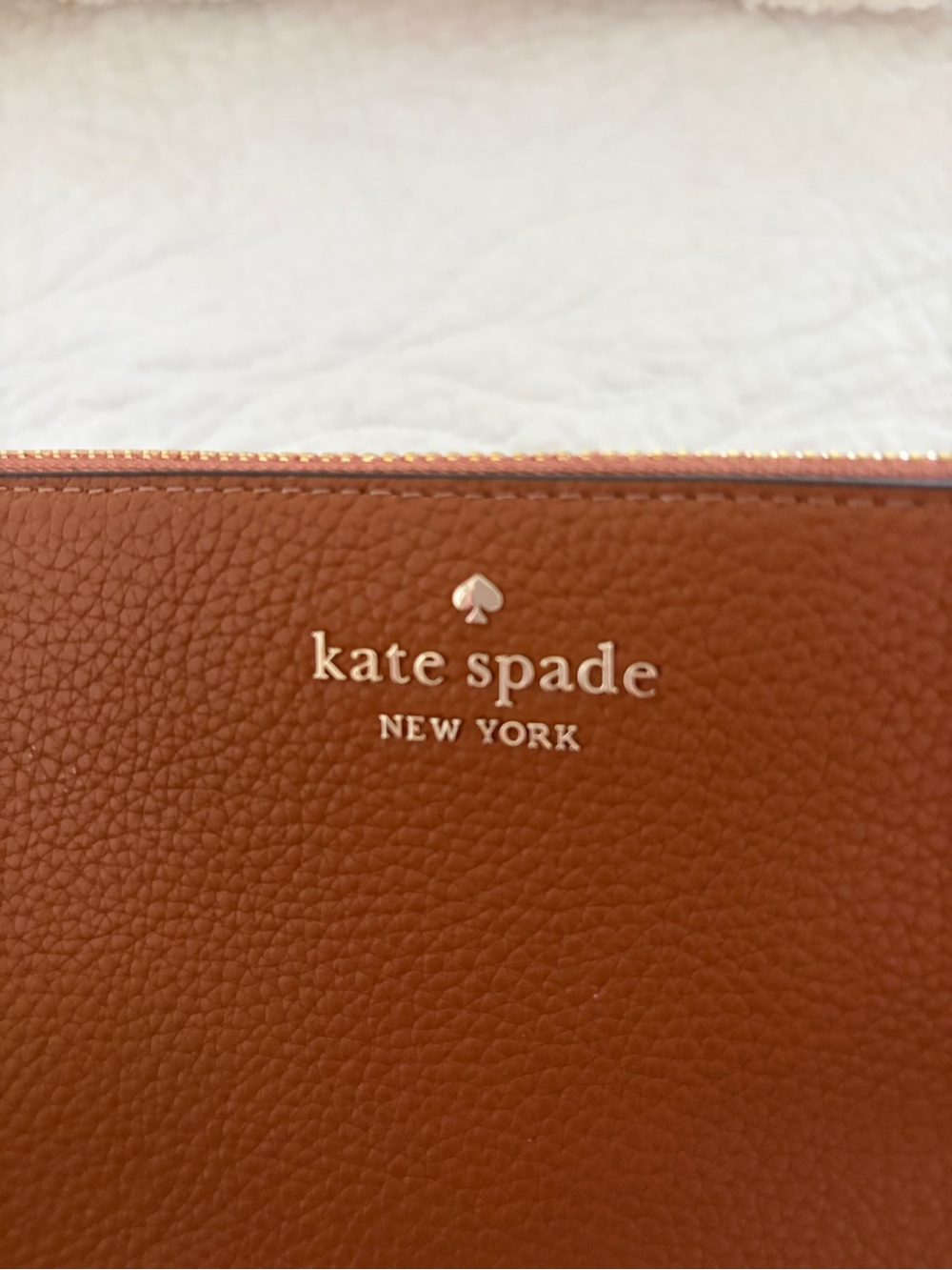 Kate Spade Lena Leather Crossbody Bag in Cognac Brown - Picture 6 of 11